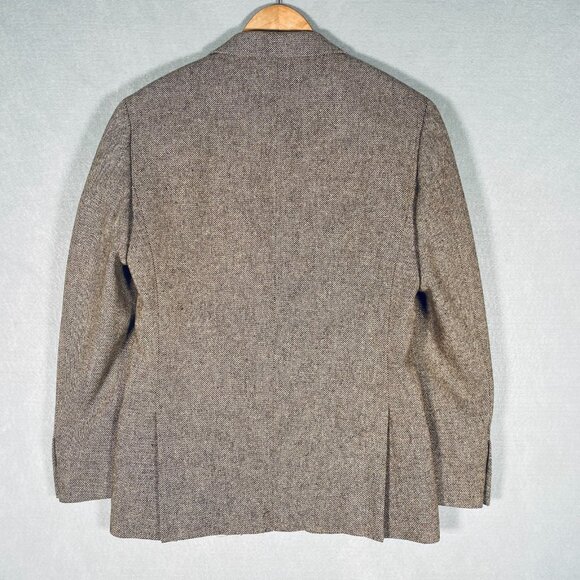 J Crew Thompson Blazer Mens 36S Beige Wool Blend Herringbone Sport Coat Jacket - Picture 7 of 11